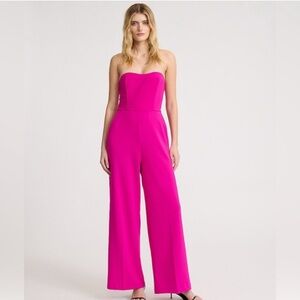 Express Fuchsia Strapless Jumpsuit